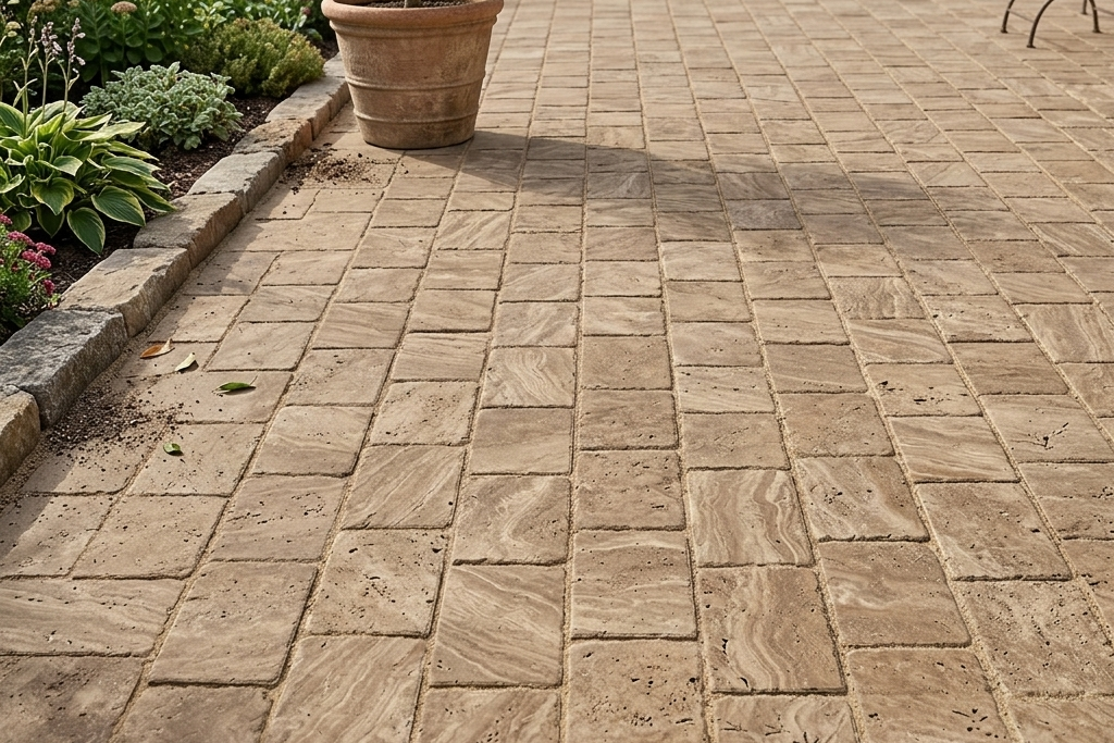 PAVERS SERPENTINE HAMMERED TRAVERTINE 12" X 24" X 1 1/4" CROSS CUT
