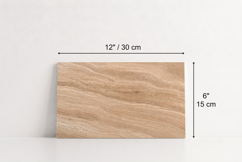 PAVERS SERPENTINE HONED TRAVERTINE 6" X 12" X 1 1/4" CROSS CUT