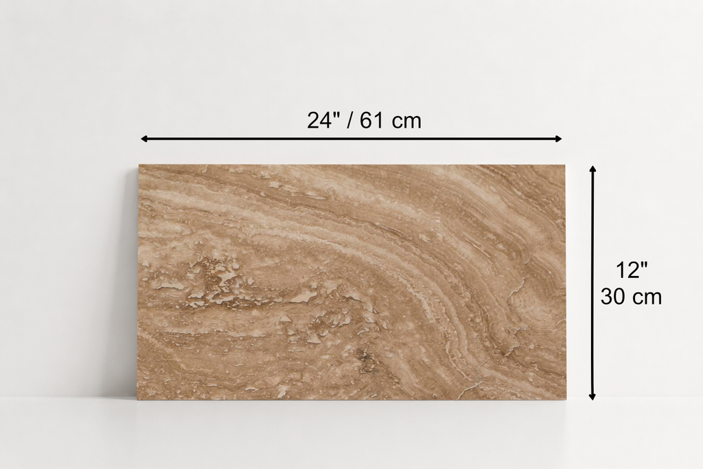 PAVERS SERPENTINE LEATHER TRAVERTINE 12" X 24" X 1 1/4" CROSS CUT