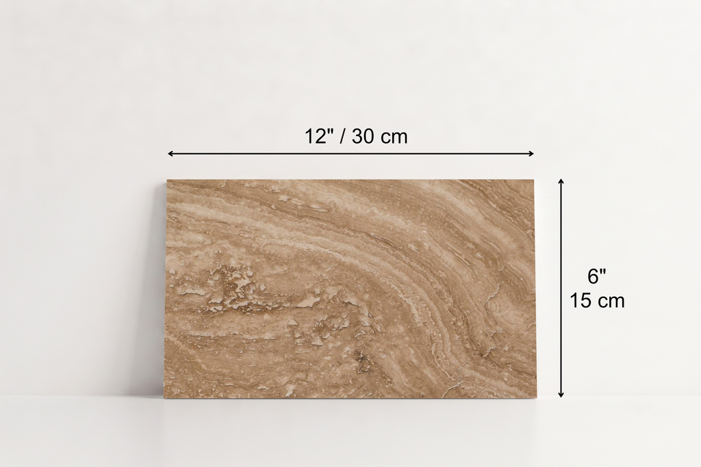 PAVERS SERPENTINE LEATHER TRAVERTINE 6" X 12" X 1 1/4" CROSS CUT
