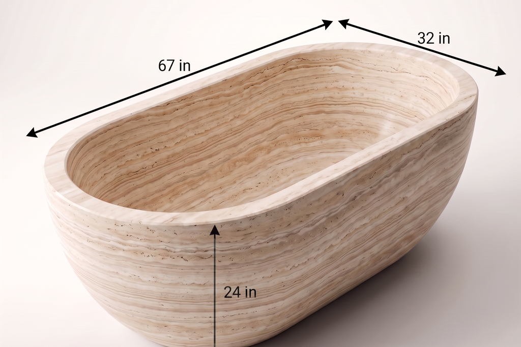 Travertine Beige Bathtub