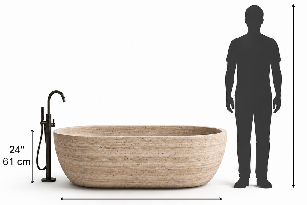 Travertine Beige Bathtub