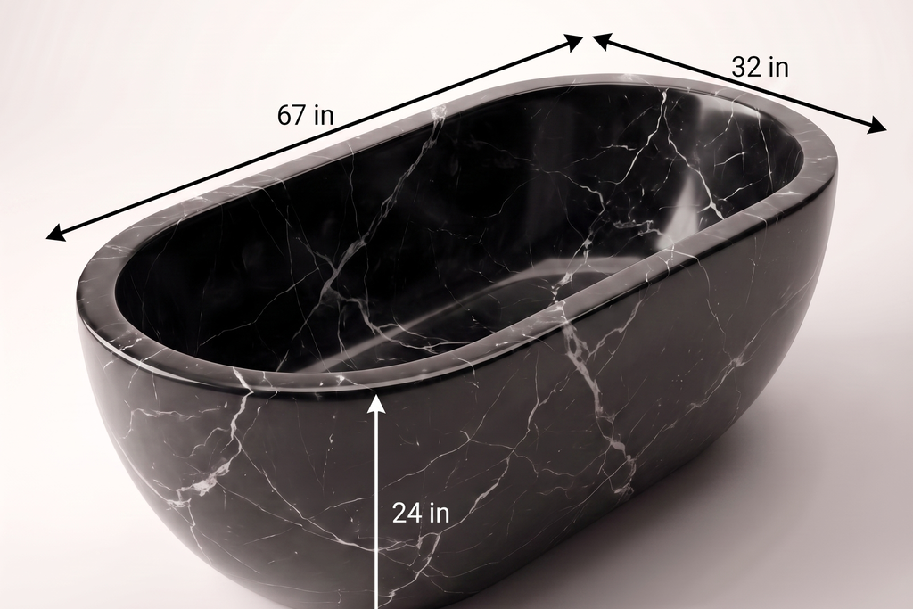 Black Marble Bathtub