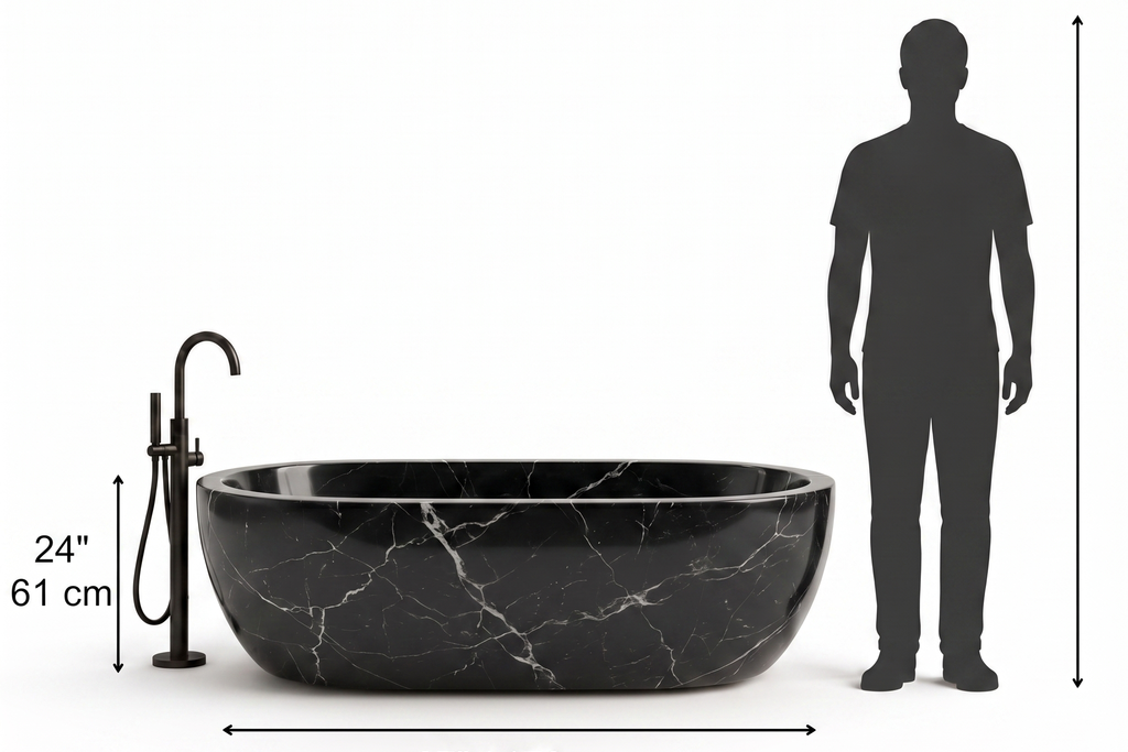 Black Marble Bathtub