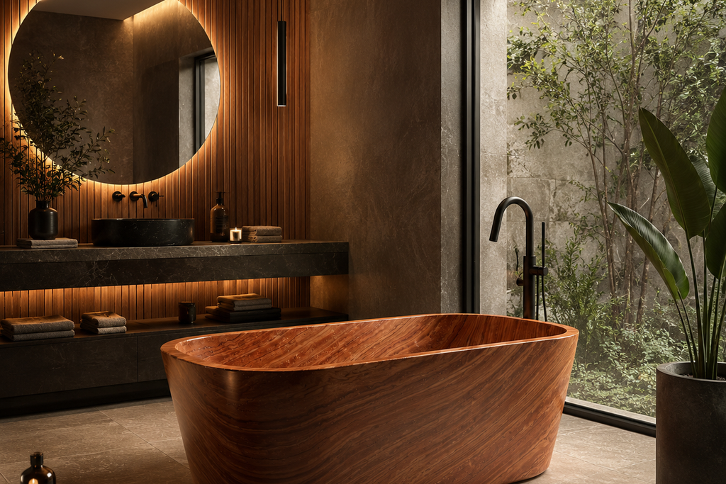 Stone Natural Rectangular Freestanding Red Bathtub