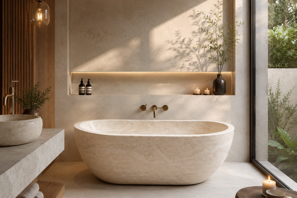 Natural Stone Ivory Bathtub
