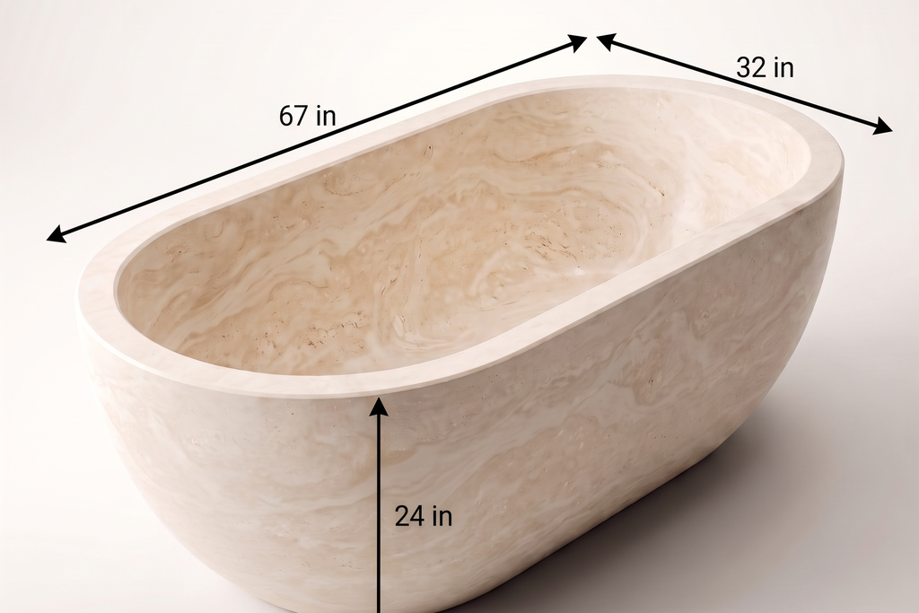 Travertine Ivory Bathtub