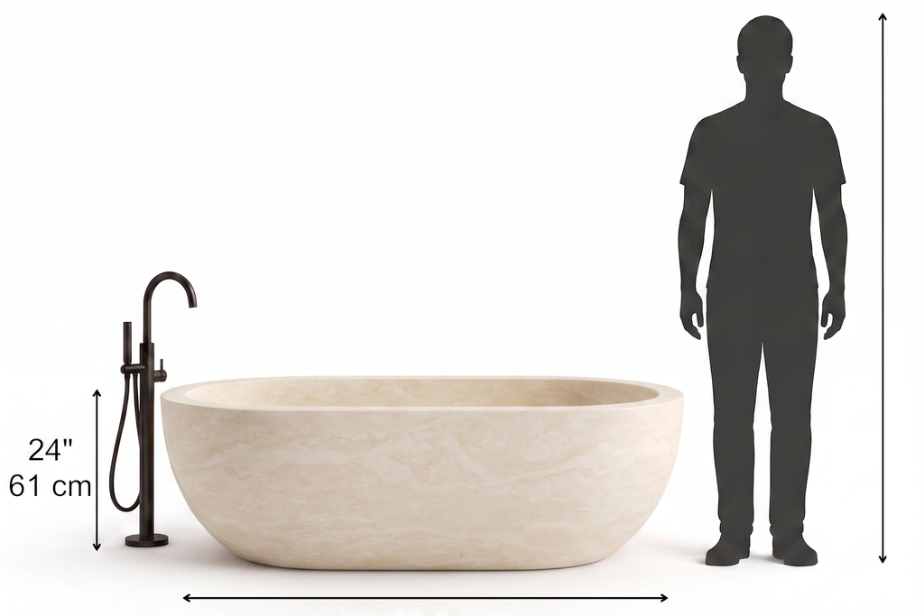 Travertine Ivory Bathtub