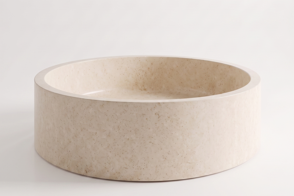 Stone Travertine Ivory  Bathtub in Japanese Soaking Tub style 2 person extra Large