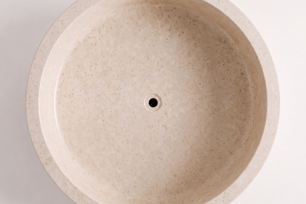 Stone Travertine Ivory  Bathtub in Japanese Soaking Tub style 2 person extra Large