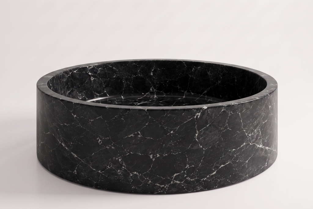 Stone Marble Black Stone Bathtub in Japanese Soaking Tub style 2 person extra Large