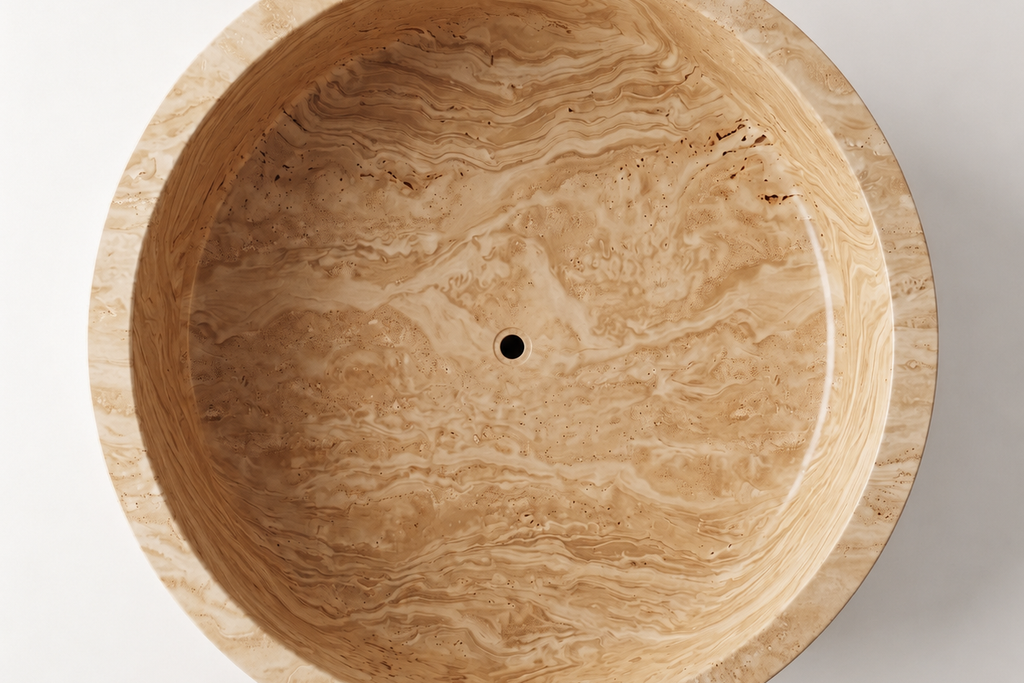 Stone  Travertine Serpentine Bathtub in Japanese Soaking Tub style 2 person extra Large