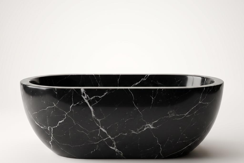 Natural Stone Regio Black Marble Bathtub