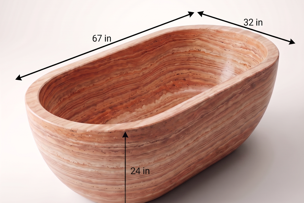 Travertine Red Bathtub