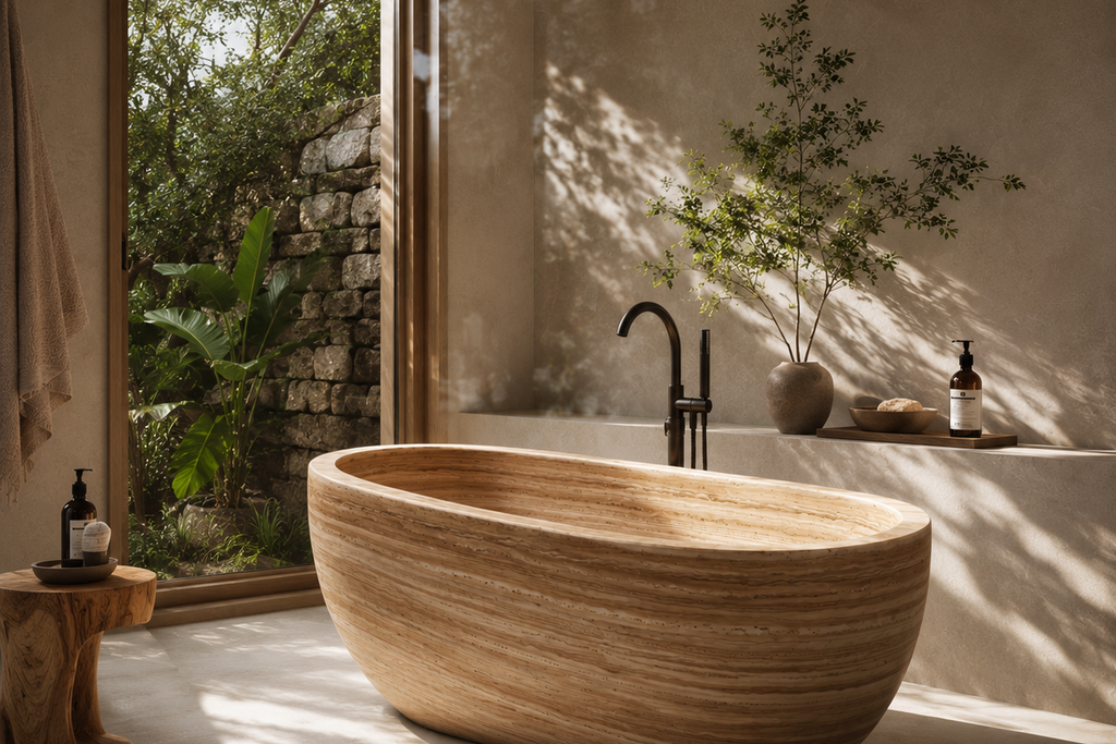 Natural Stone Serpentine Bathtub