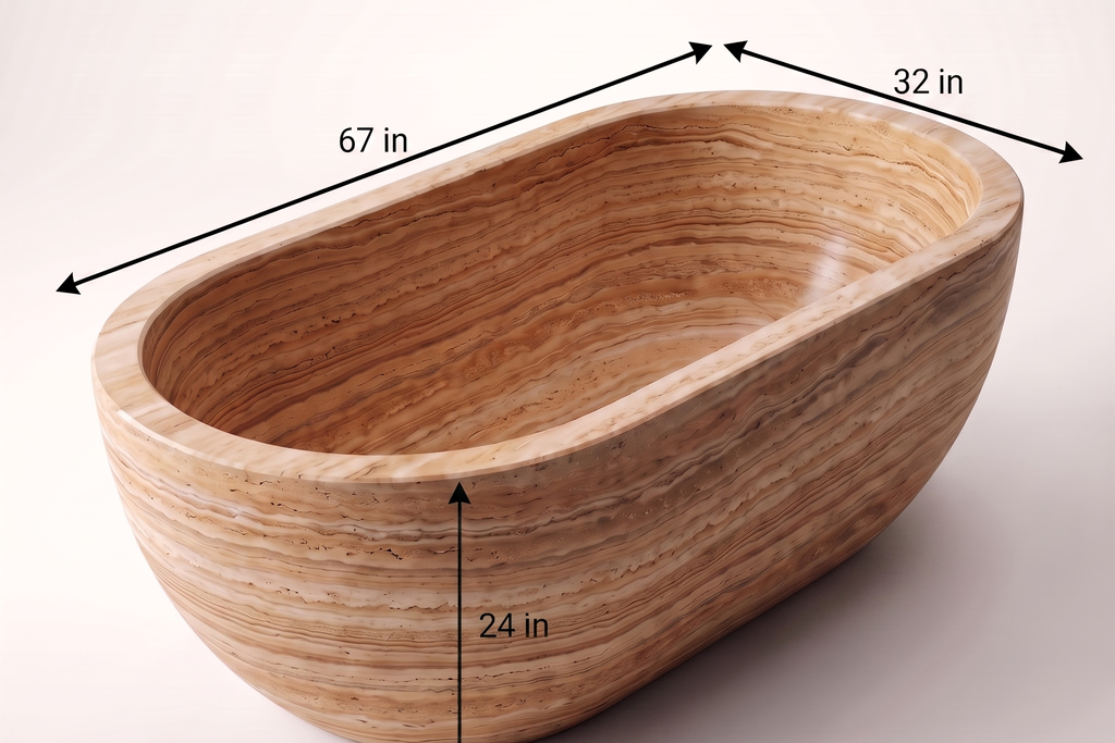 Travertine Serpentine Bathtub
