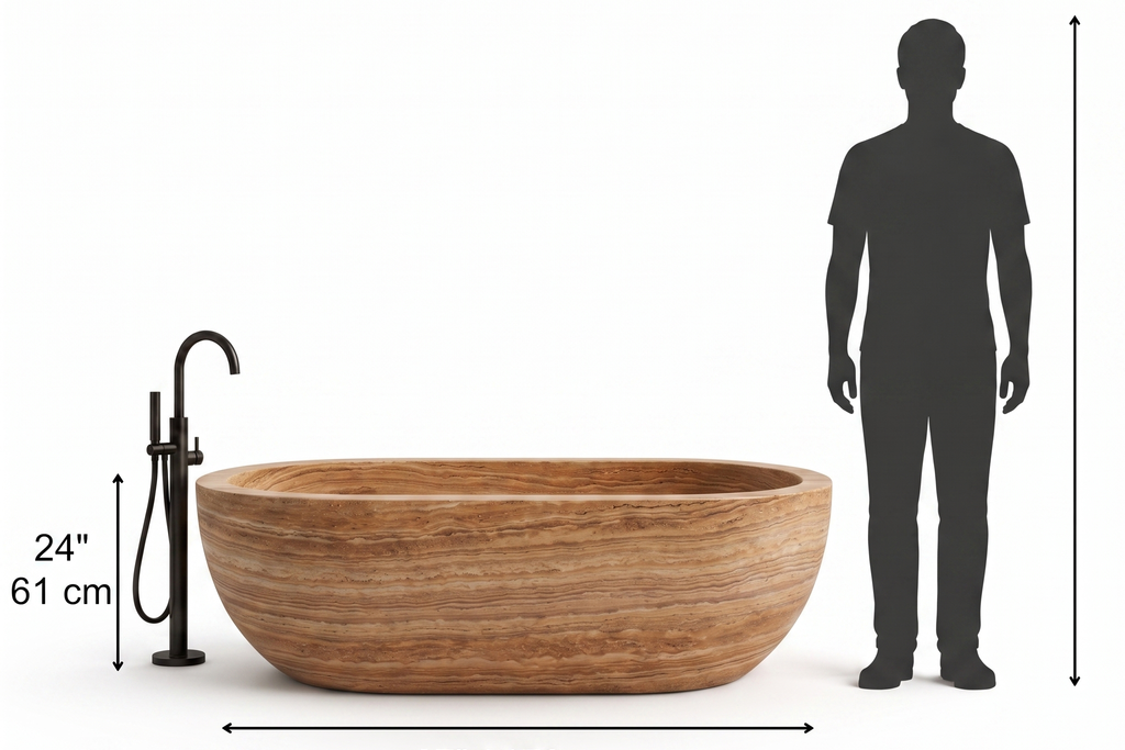 Travertine Serpentine Bathtub