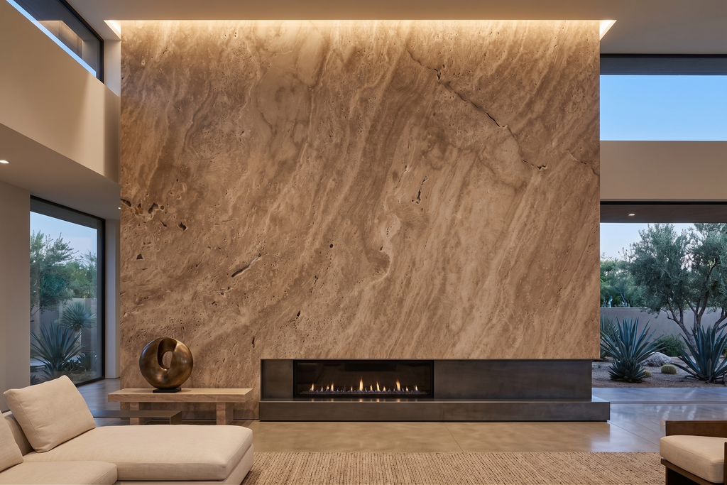 SLAB SERPENTINE HAMMERED TRAVERTINE 71" x 100" x 3/4" CROSS CUT