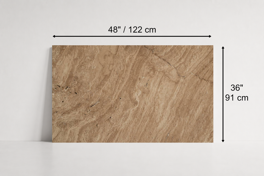 TILE SERPENTINE HAMMERED TRAVERTINE 36" x 48" x 3/4 CROSS CUT