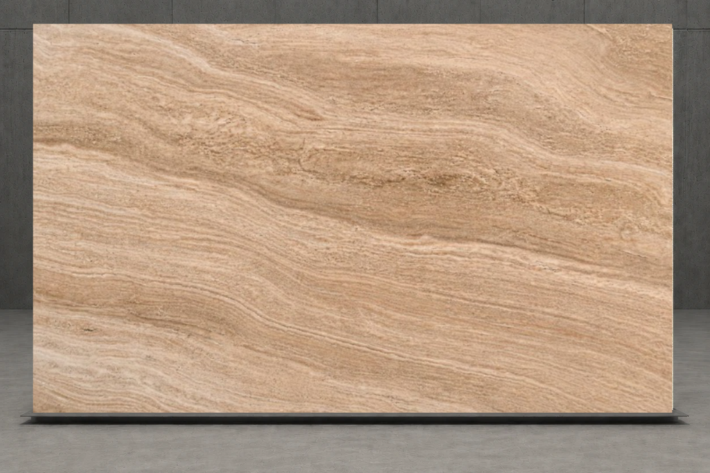 SLAB SERPENTINE HONED TRAVERTINE 71" x 100" x 3/4" CROSS CUT