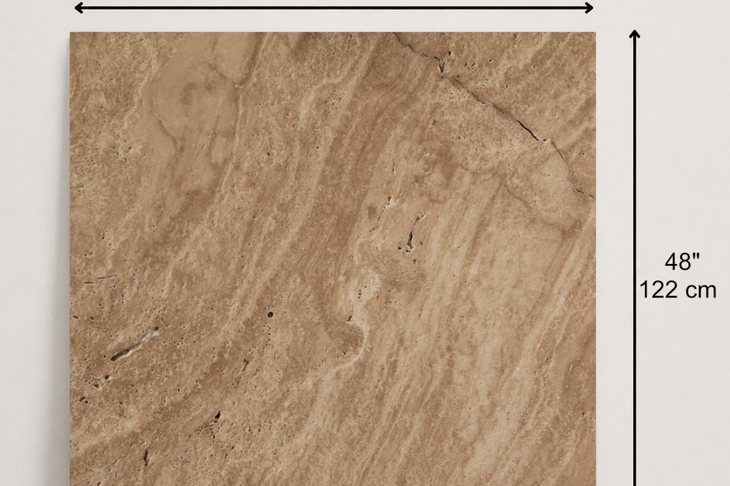 TILE SERPENTINE HAMMERED TRAVERTINE 48" x 48" x 3/4 CROSS CUT