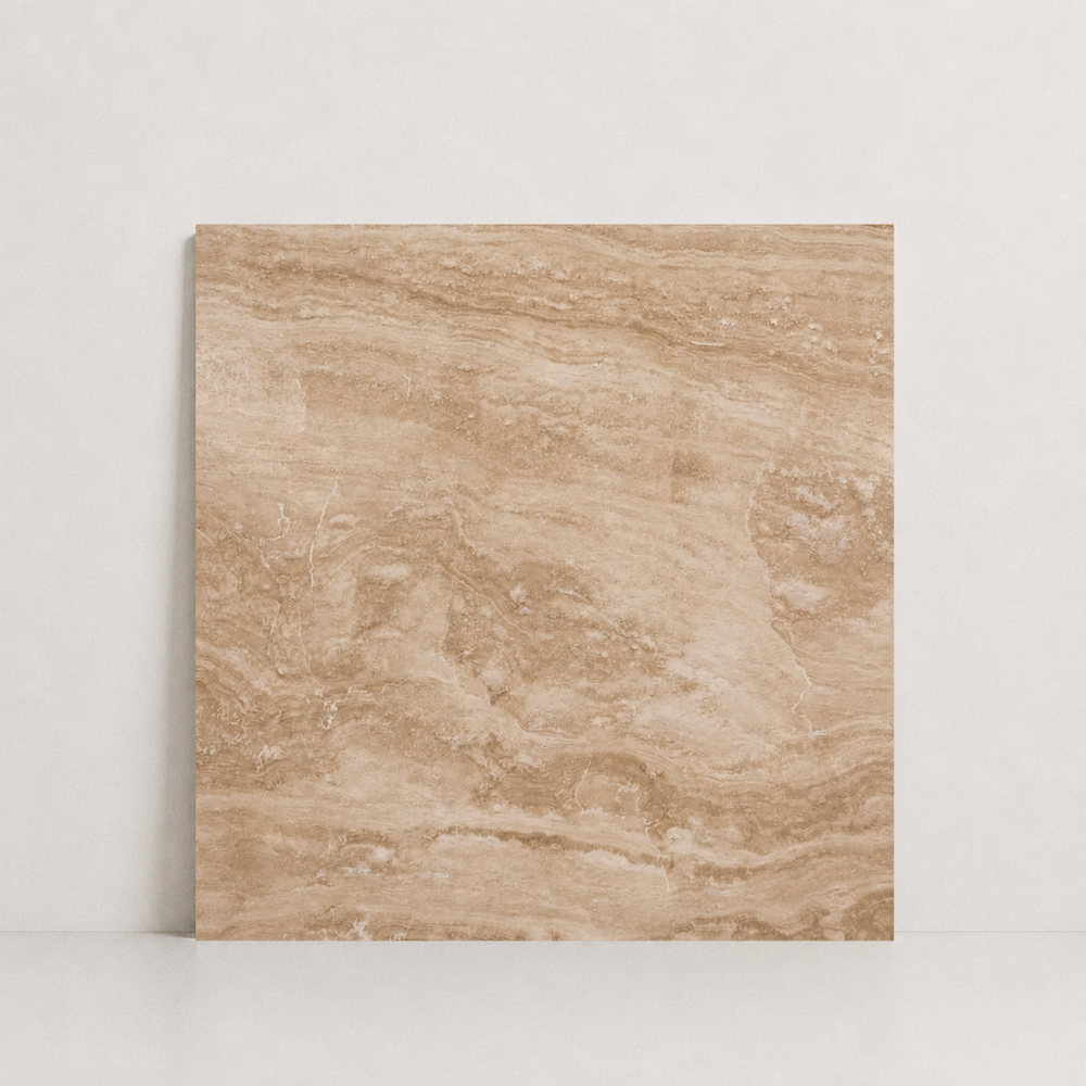 TILE SERPENTINE POLISHED TRAVERTINE 36" x 36" x 3/4 CROSS CUT