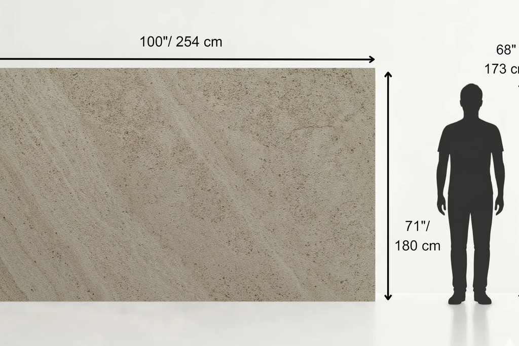 SLAB SERPENTINE SANDBLASTED TRAVERTINE 71" x 100" x 3/4" CROSS CUT