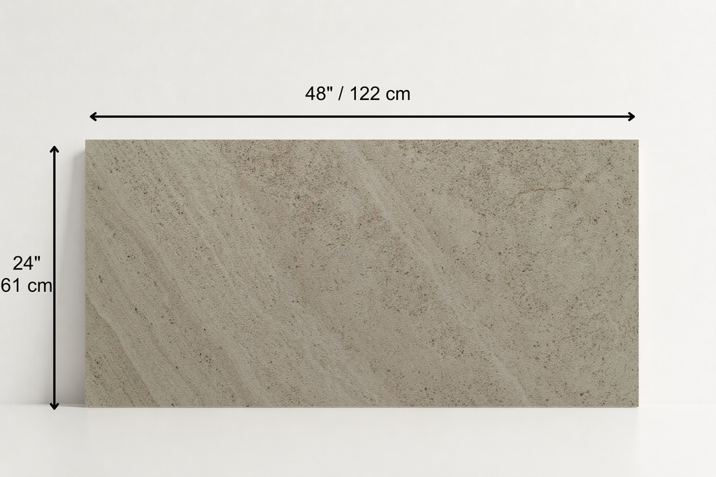 TILE SERPENTINE SANDBLASTED TRAVERTINE 24" x 48" x 3/4 CROSS CUT