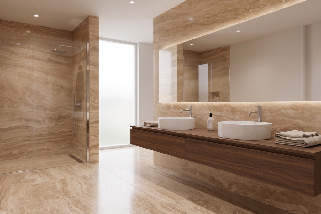 TILE SERPENTINE LEATHER TRAVERTINE 36" x 48" x 3/4 CROSS CUT