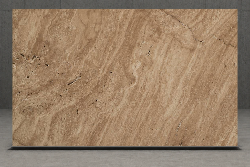 SLAB SERPENTINE HAMMERED TRAVERTINE 71" x 100" x 3/4" CROSS CUT