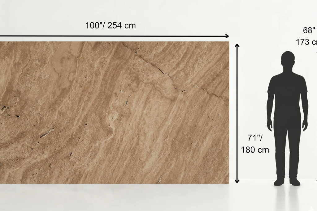 SLAB SERPENTINE HAMMERED TRAVERTINE 71" x 100" x 3/4" CROSS CUT