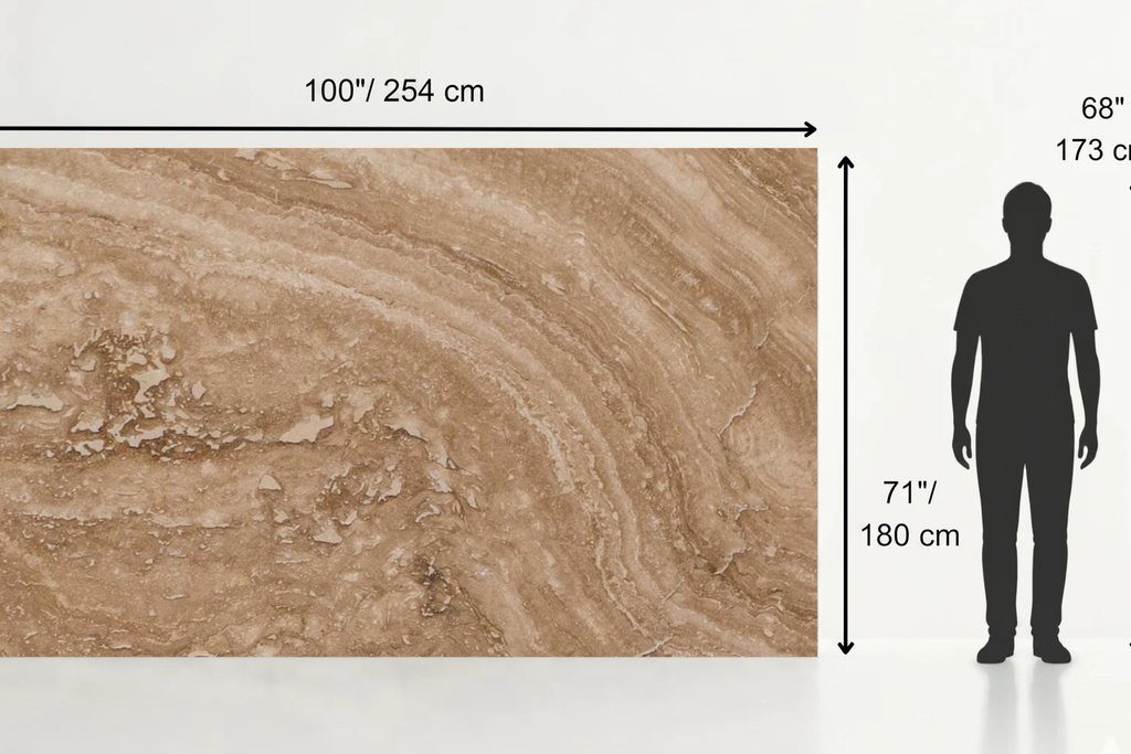 SLAB SERPENTINE LEATHER TRAVERTINE 71" x 100" x 3/4" CROSS CUT