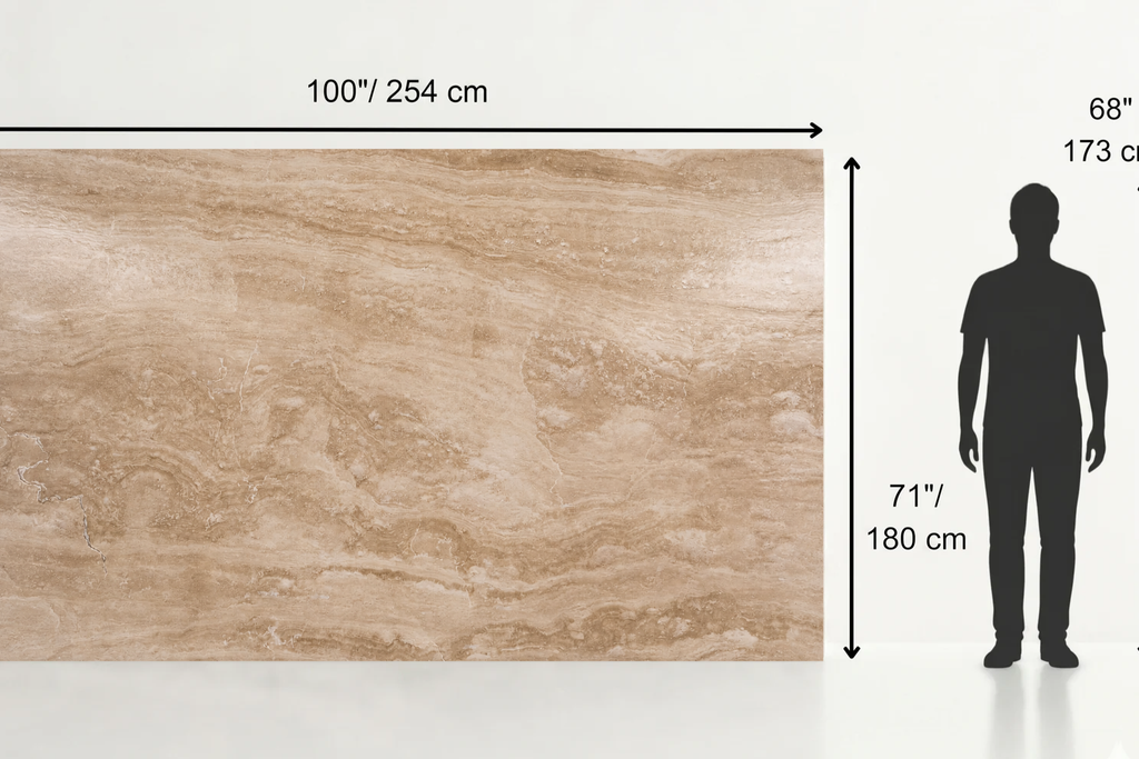 SLAB SERPENTINE POLISHED TRAVERTINE 71" x 100" x 3/4" CROSS CUT