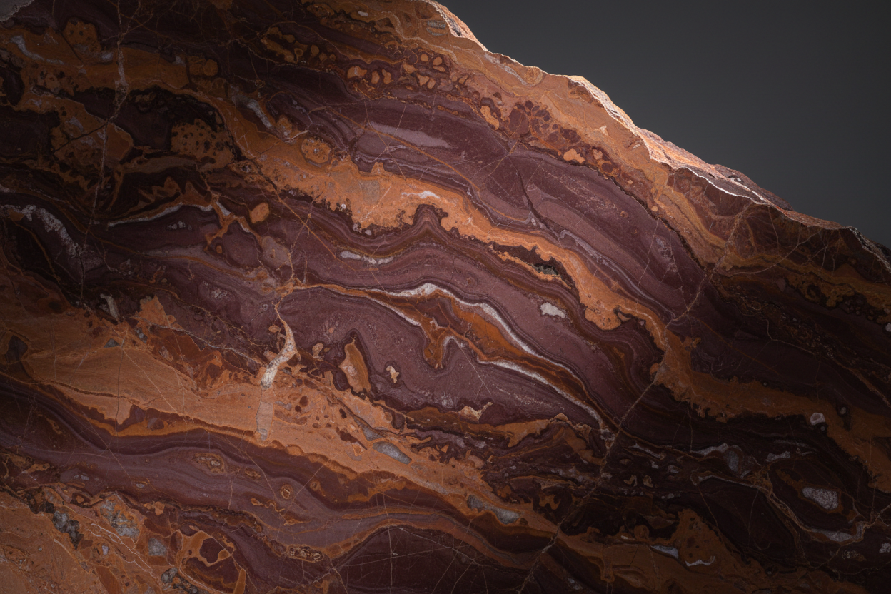 Textura travertino rojo close-up